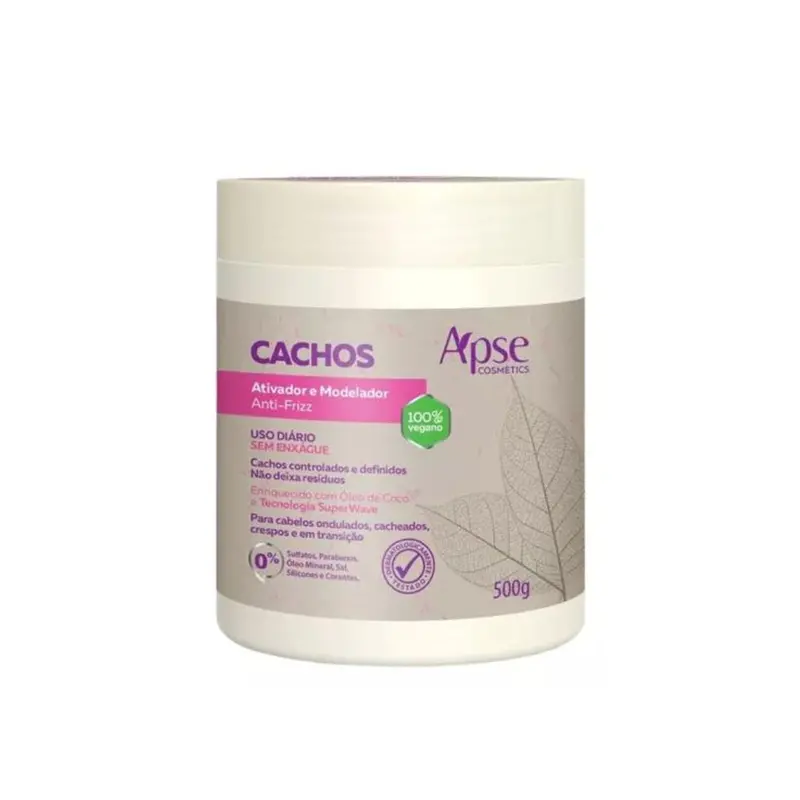 Cachos Curly Hair Activator Shaper Vegan Anti Frizz Treatment 500G Apse 1