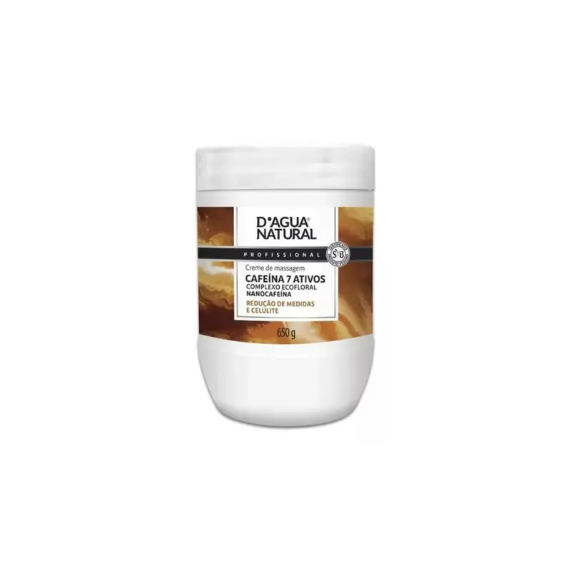 Caffeine 7 Active Reducer Anti Cellulite Body Cream Skin Care 650G D'agua Natural 1