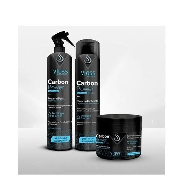 Carbon Power Reconstruction Panthenol Hair Treatment Kit 3X300 - Vloss 1
