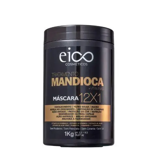 Cassava Manioc 10X1 Treatment Moisturizing Anti Aging & Frizz Mask 1Kg - Eico 1