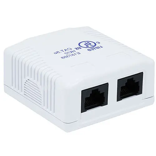 Cat.5E 2-Port Surface Mount Box White 1