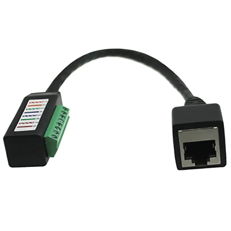 Cat5e/Cat6 Rj45 Female Socket To 8-Pin Terminal Block 6 Inch Pigtail 1