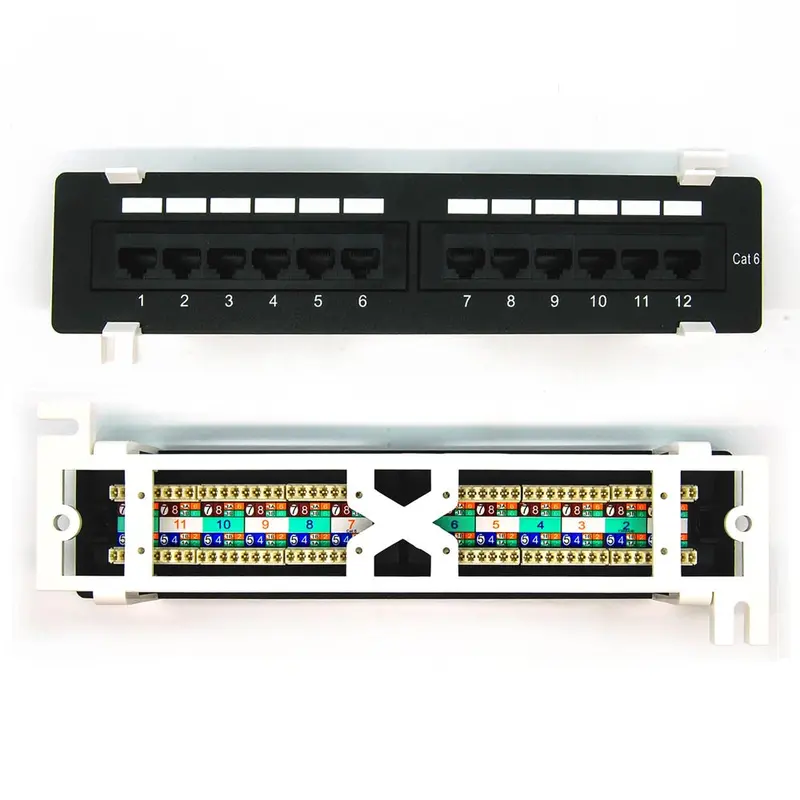 Cat6 110 Type Patch Panel 12Port Vertical W/Bracket 1