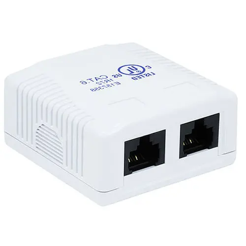 Cat6 2-Port Surface Mount Box White 1