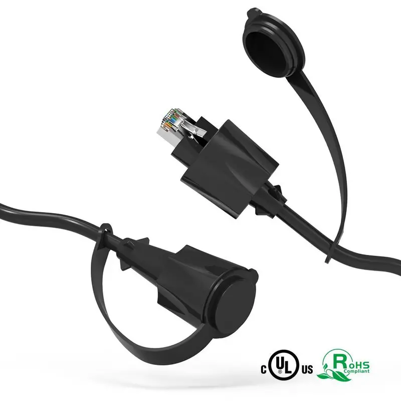 Cat6 Rj45 Ip67 Rated Industrial Outdoor Ethernet Network Patch Cable 1