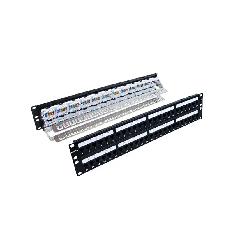 Cat6a 110-Type 48-Port 2U Patch Panel Mountable 1