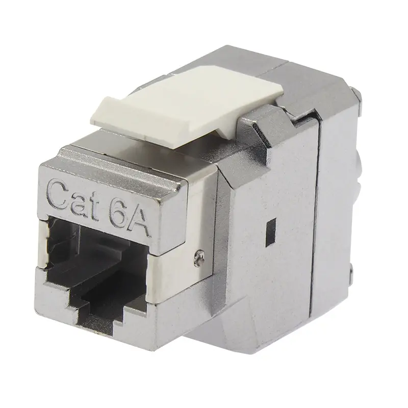 Cat6a 180 Degrees Shielded Rj45 Keystone Jack 50-Micron Ul Listed 1