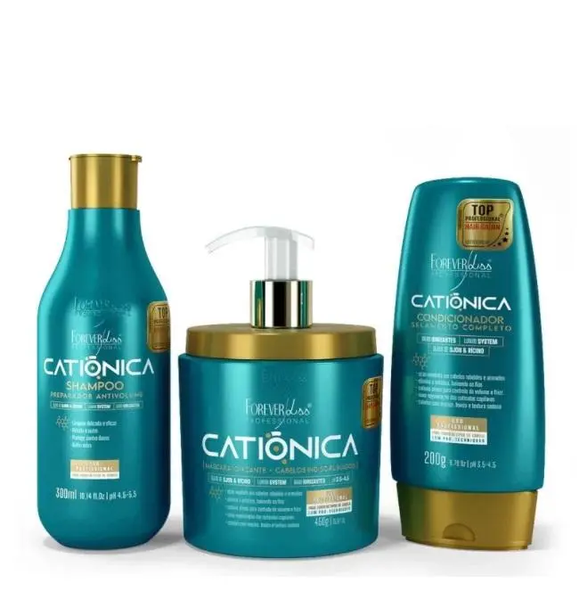 Catiônica Cationic Disciplinary Lumini System Treatment Kit 3 Itens - Forever Liss 1