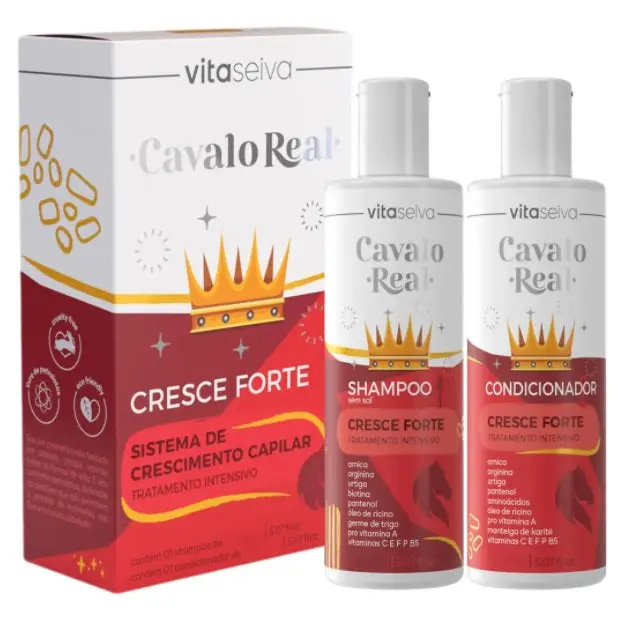 Cavalo Real Hair Growth 10 Benefits Home Care Treatment Kit 2X140ml - Vita Seiva 1