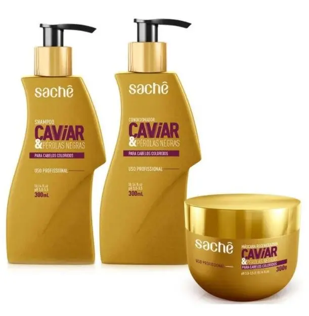 Caviar Black Pearls Home Care Conditioning Hair Maintenance Kit 3X300 - Sachê 1