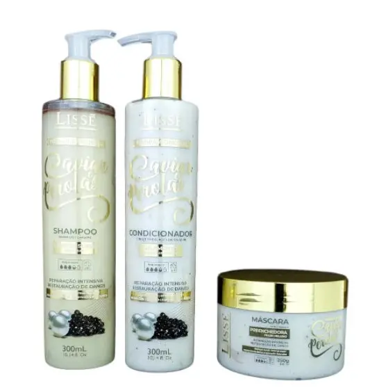 Caviar Pearls Damaged Hair Reconstruction Health Treatment Kit 3 Itens - Lissé 1