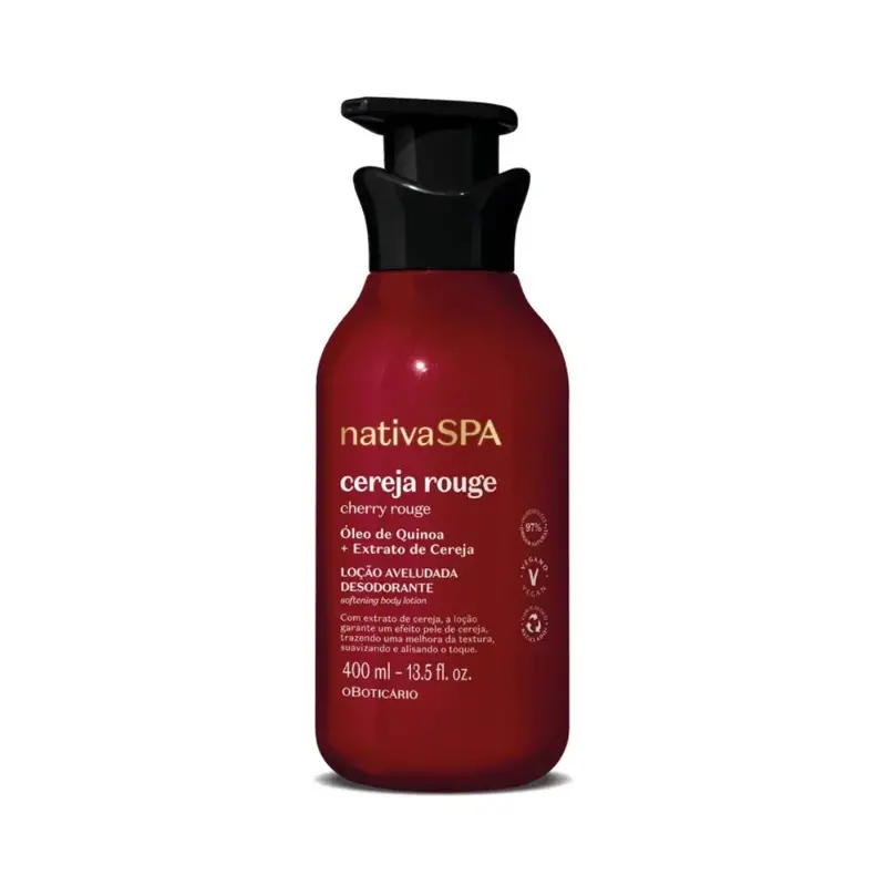 Cereja Cherry Rouge Velvety Deodorant Body Lotion 400Ml O Boticário 1