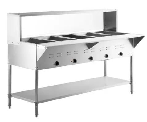 Chef Electric Five Pan Steam Table With Sneeze Guard Used For02373 1