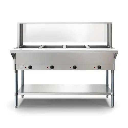 Chef Liquid Propane Four Pan Steam Table With Sneeze Guard Hn-4-Lp 1