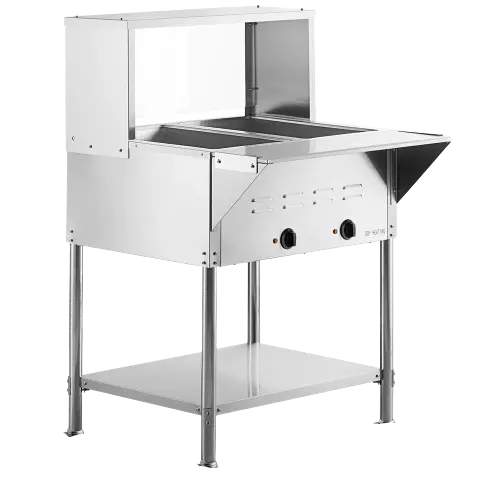 Chef Liquid Propane Two Pan Steam Table With Sneeze Guard Hn-2-Lp 1