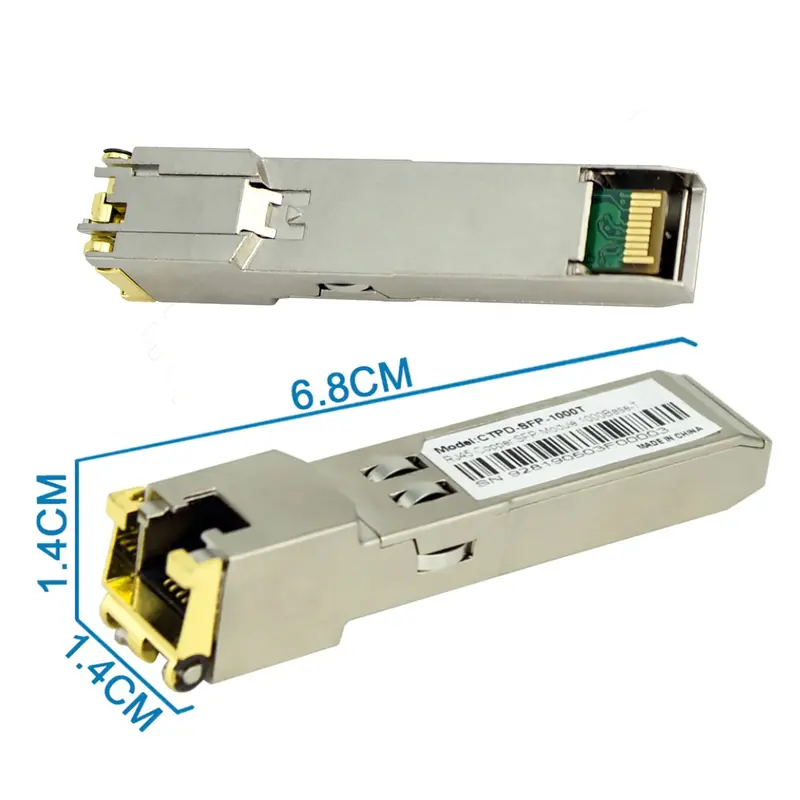 Cisco Compatible (Ctpd-Sfp-1000T) 1000 Base-T Copper Sfp Transceiver 100 Meter 1