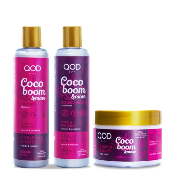 Coco Boom & More Coconut Nourishing Moisturizing Treatment Kit 3 Itens - Qod 1