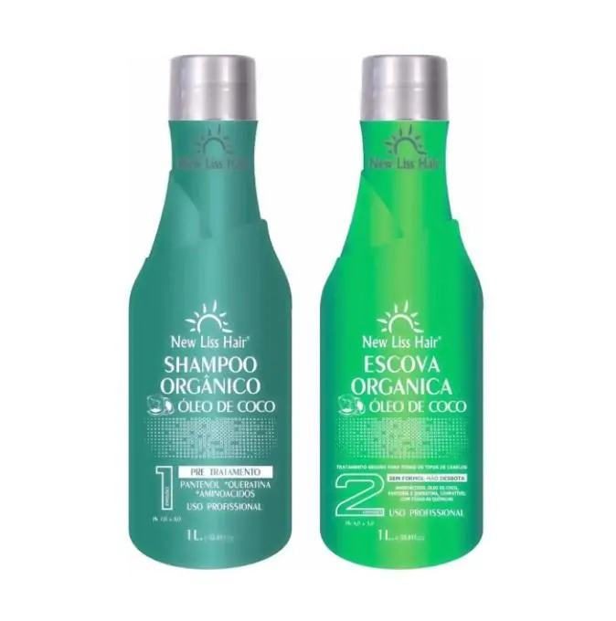 Coconut Oil Organic Anti Fade Formol Free Progressive Brush 2X1l - New Liss Hair 1