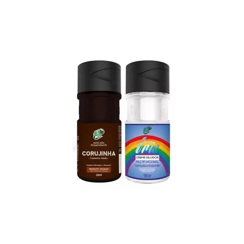 Corujinha Brown Tinting Pigment + Diluter Cream Hair Color Kit 2X 150Ml Kamaleao 1