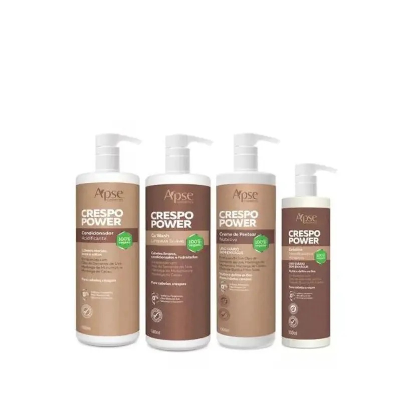 Crespo Power Curly Wavy Hair Definition Shine Anti Frizz Treatment Kit Apse 1