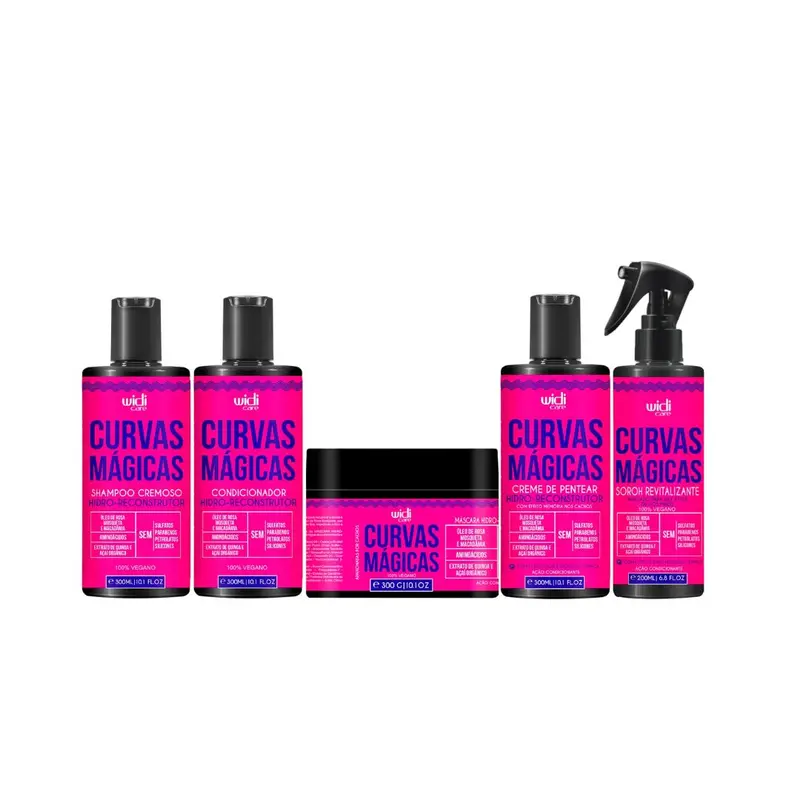 Curvas Mágicas Quinoa Macadamia Açaí Curly Treatment Kit 5 Itens - Widi Care 1