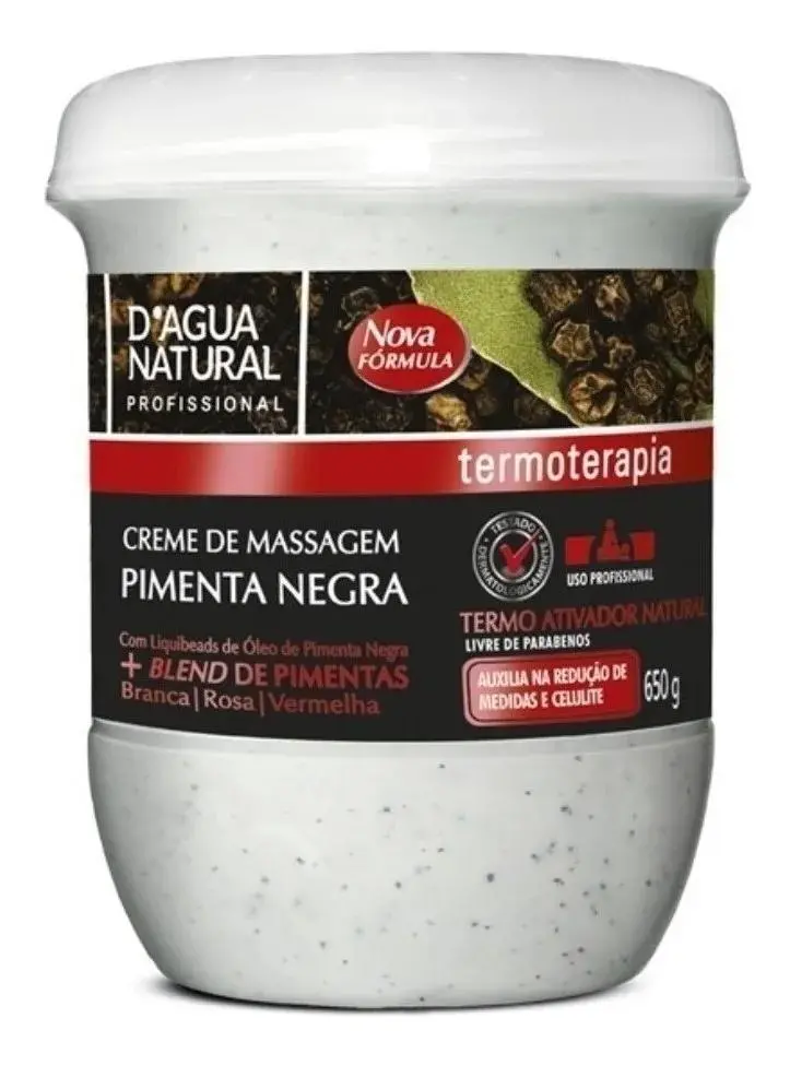 D'agua Natural Massage Cream Black Pepper 650G Dagua Natural 1