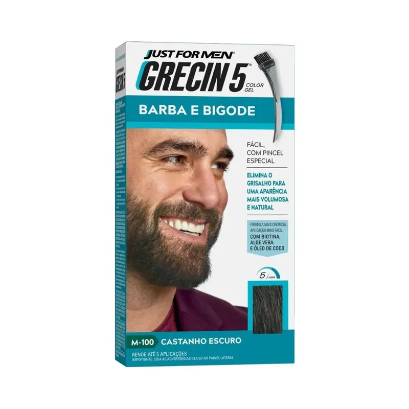 Dark Brown Tint 5 Beard Mustache Gray Color Maintenance Gel 28G Grecin 1