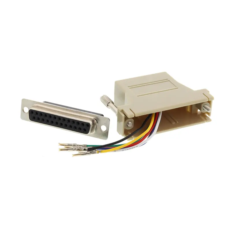Db25 Female To Rj11/12 (6 Wire) Modular Adapter Ivory 1
