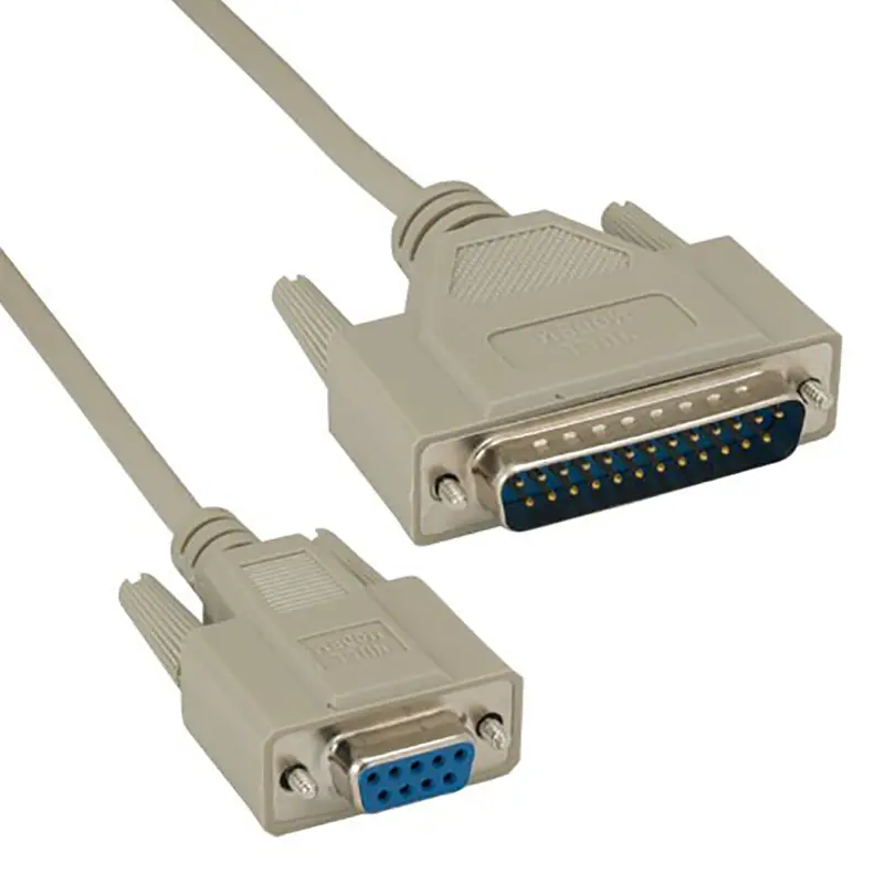 Db25 Male To Db9 Female Serial Rs-232 Null Modem Cable Beige 1