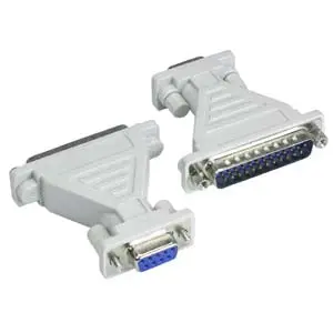 Db9 Female To Db25 Male Serial Adapter, Thumbscrew/ Hex Nut 1