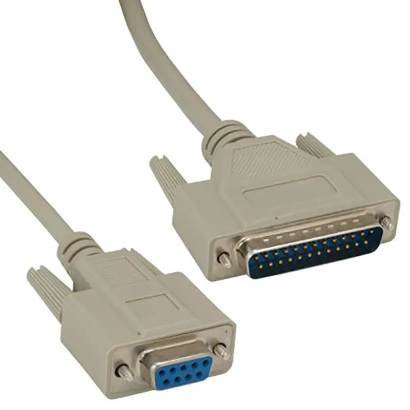 Db9 Female To Db25 Male Serial Rs-232 At Modem Cable Beige 1