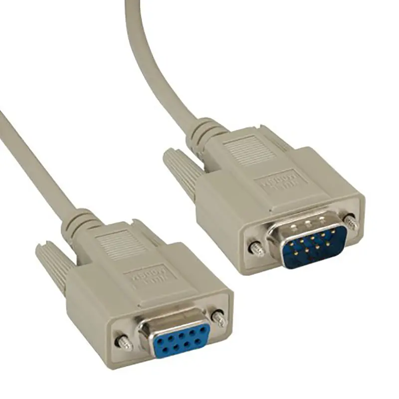 Db9 Serial Rs-232 Null Modem Cable Male To Female Beige 1
