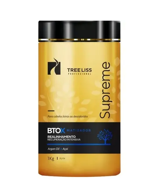 Deep Hair Mask  Argan Oil And Acai Supreme Blond Toning Mask 1Kg - Tree Liss 1