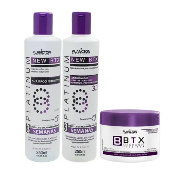 Deep Hair Mask  Orghanic Platinum Smooth Effect Deep Hair Mask  Deep Hair Mask  Argan Ojon Kit 3 Itens - Plancton 1