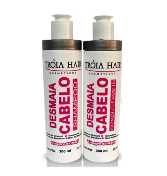 Desmaia Cabelo Hair Fainting Apple Vinegar Oils Treatment Kit 3 Itens -Troia Hair 1