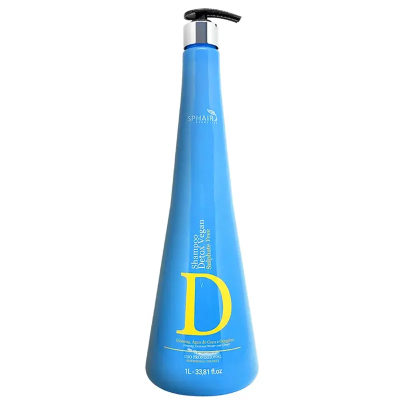 Detox Vegan Sulphate Free Ginseng Coconut Ginger Shampoo 1L - Sphair 1