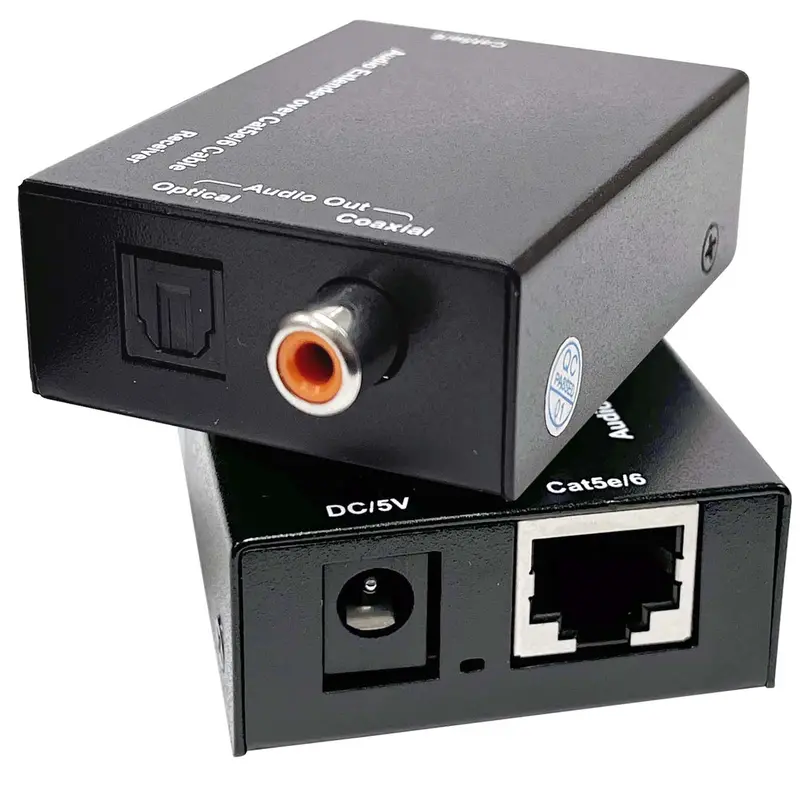 Digital Optical Coaxial Spdif Audio Extender Over Cat5e/Cat6/Cat6a Ethernet Cable 1