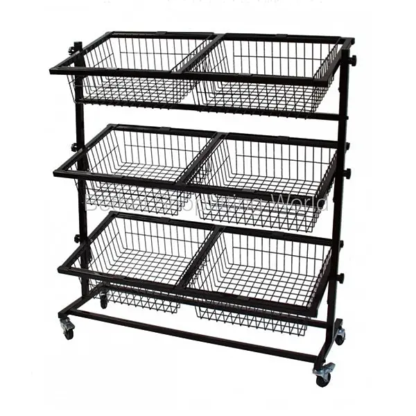 Display Rack 6 Baskets & Wheels Hbr-3059 1