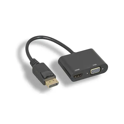 Displayport To Hdmi+Vga Adaptor Cable With Latches Black 1