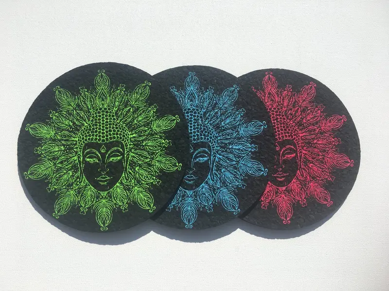 East Coasters - 8" Buddha Head Coaster Dab Mat (1 Chosen At Random) 1