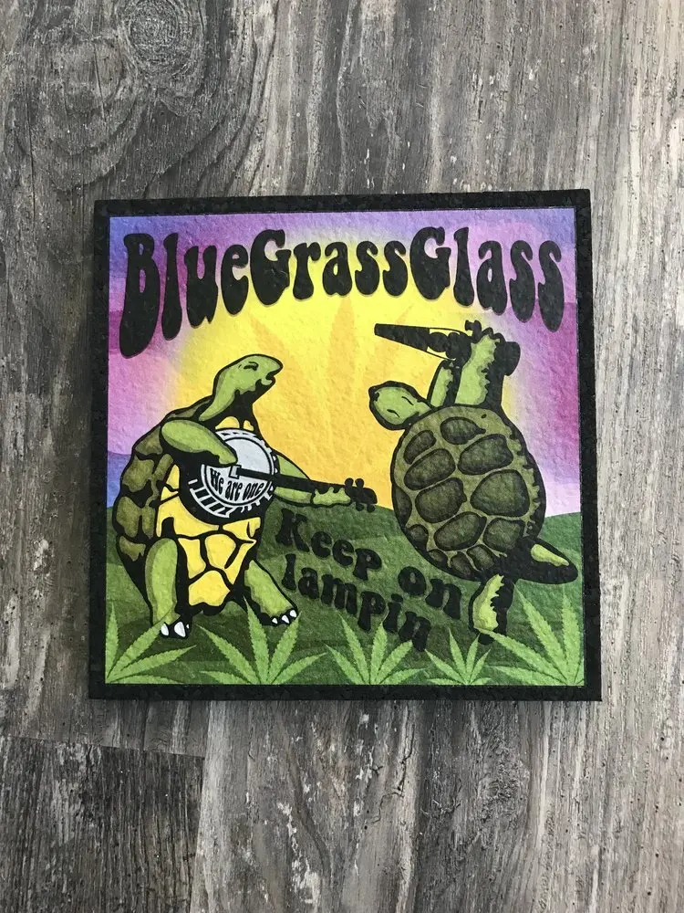 East Coasters - 8" Square Bluegrass Glass - Keep On Lampin Coaster Dab Mat 1