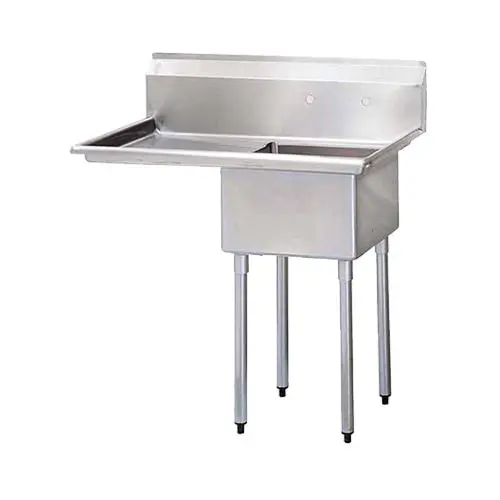 Efi 24″ X 24″ X 14″ Corner Drain One Compartment Sink With Left Drain Board Si824-1L 1