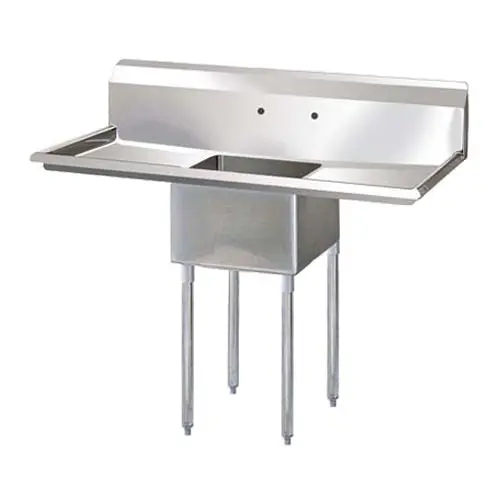 Efi 24″ X 24″ X 14″ Corner Drain One Compartment Sink With Two Drain Boards Si824-1B 1