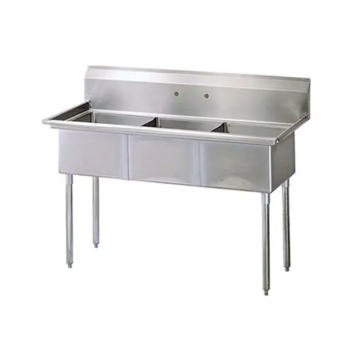 Efi 24″ X 24″ X 14″ Corner Drain Three Compartment Sink With No Drain Board Si824-3N 1