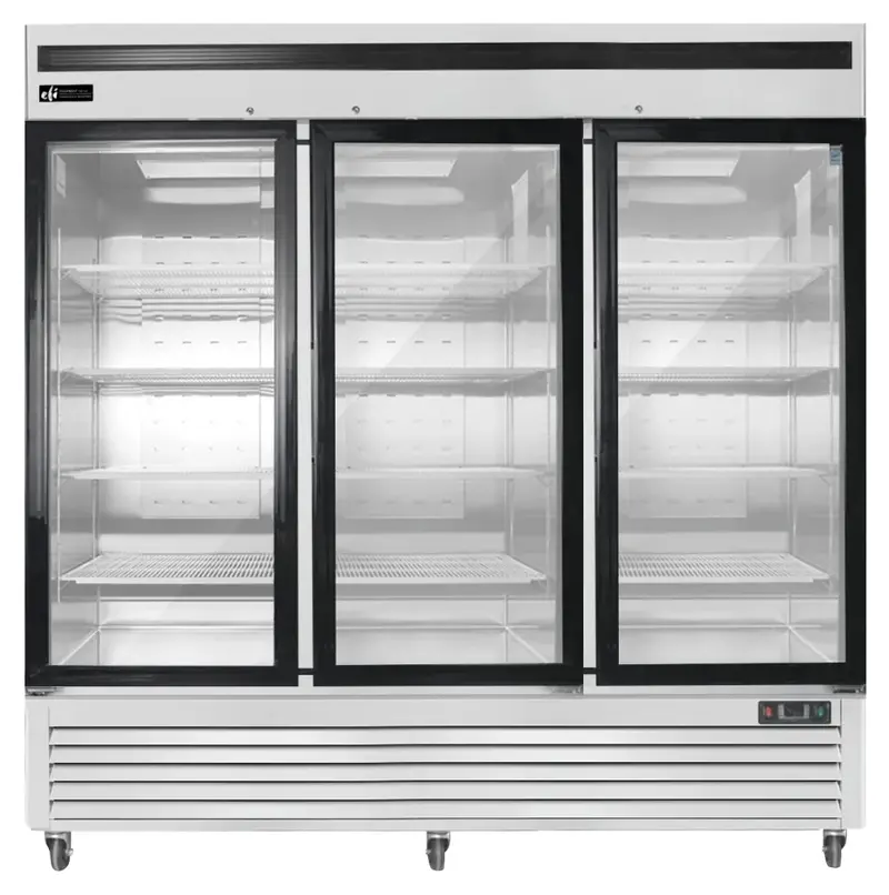Efi 82" Bottom-Mount Glass Three Door Merchandising Refrigerator 77.1 Cu.Ft. C3-82Gdsvc 1