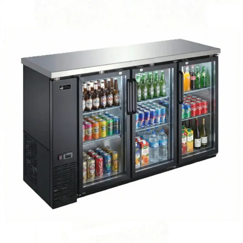 Efi  90″ 3 Door Glass Back Bar Refrigerator Cbbgd3-90Cc 1