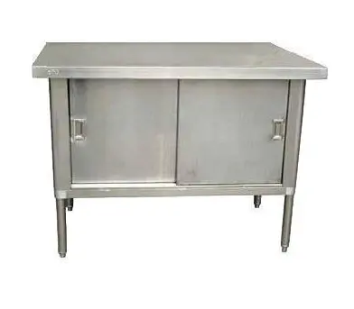 Efi Stainless Steel Work Table With Cabinet 30" Deep Tec3060 1