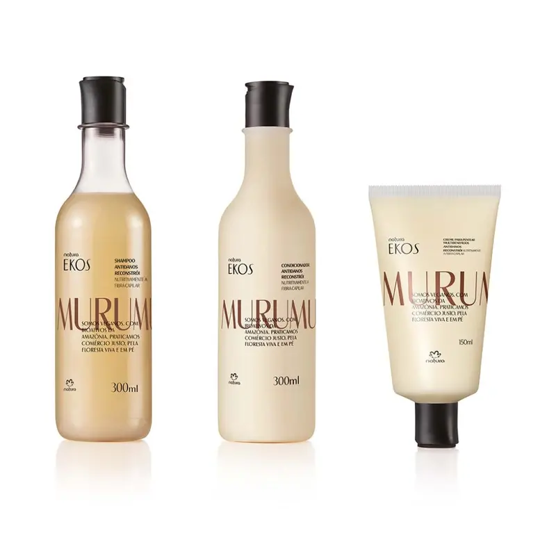 Ekos Hair Care Murumuru Sampoo Conditioner Combing Cream Kit Natura 1