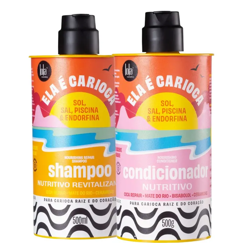 Ela E Carioca Shampoo Conditioner Home Care Kit 2X 500 Lola Cosmetics 1