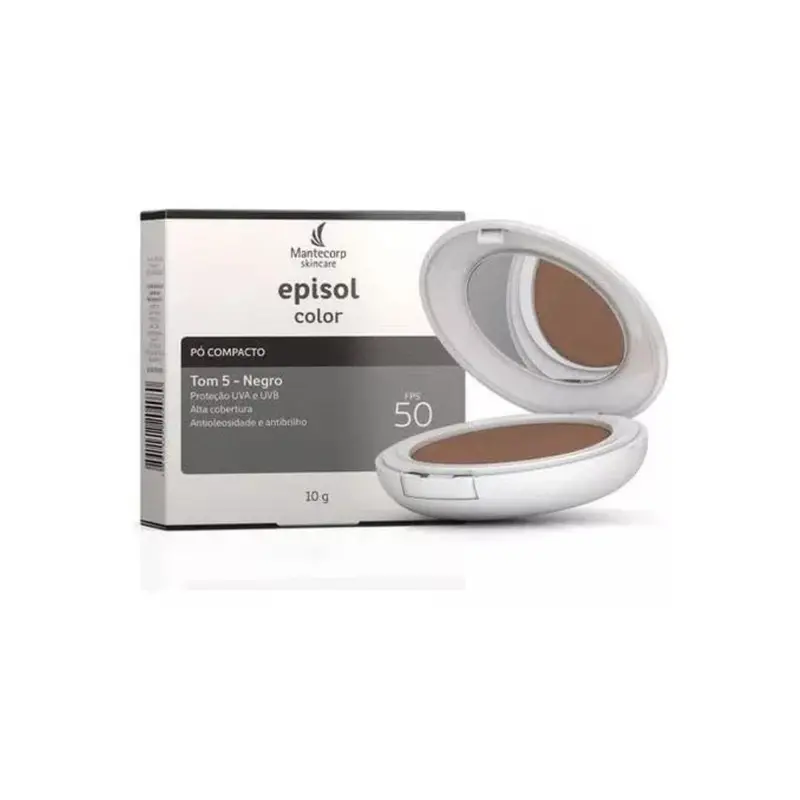 Episol Compact Powder Black Skin Sunscreen 50Fps Makeup 10G Mantecorp 1